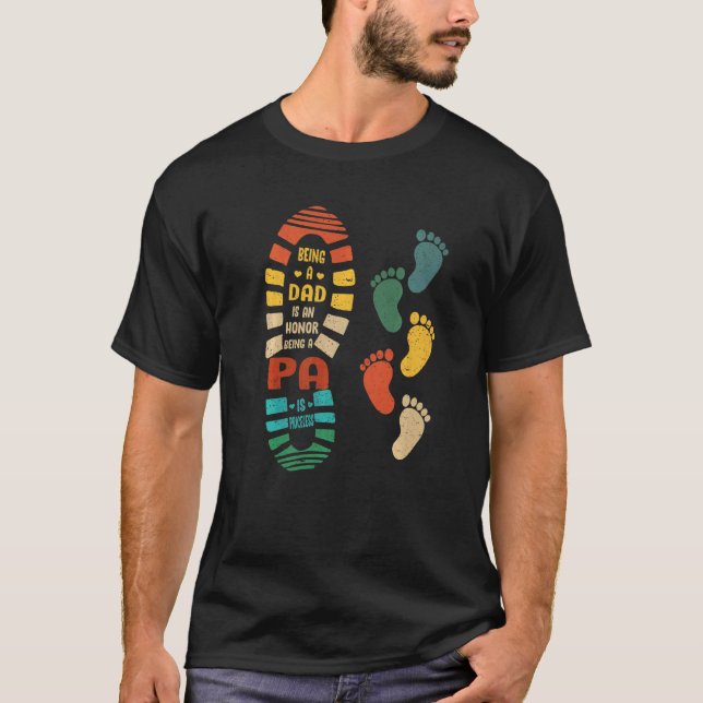 PS Pa Shoe von Mens mit wenig Fußabdrücken 1 T-Shirt (Vorderseite)