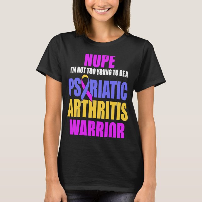 PSA Psoriasis Arthritis zu Young Warrior Awarenes T-Shirt (Vorderseite)