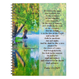 Psalm1:1-3 Gesegnet ist der Mann Christlich Notizblock