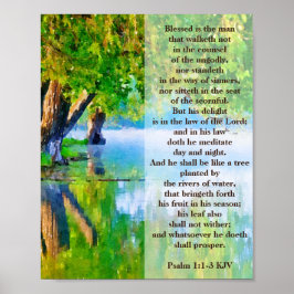 Psalm1:1-3 Gesegnet ist der Mann Christlich Poster