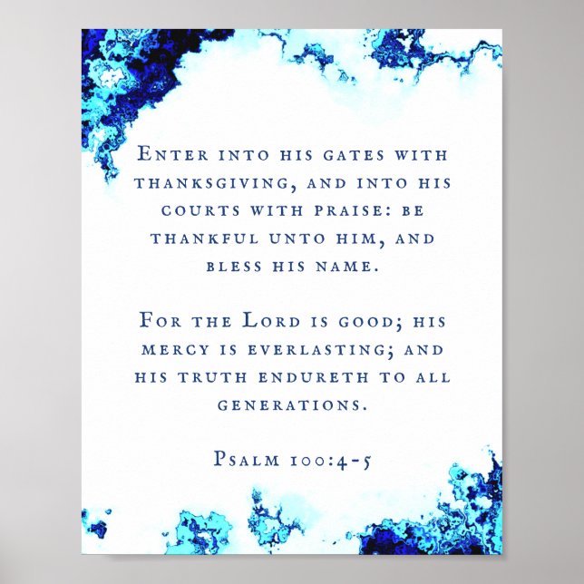 Psalm 100:4-5 Abstrakte Schrift Wand Poster (Vorne)