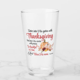 Psalm 100:4 Trete mit Erntedank in seine Tore Glas