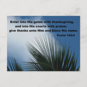 Psalm 100:4 Treten in Seine Tore ... Postkarte