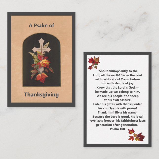 Psalm 100 Thanksgiving Prayer Card Platzkarte (Vorne/Hinten)