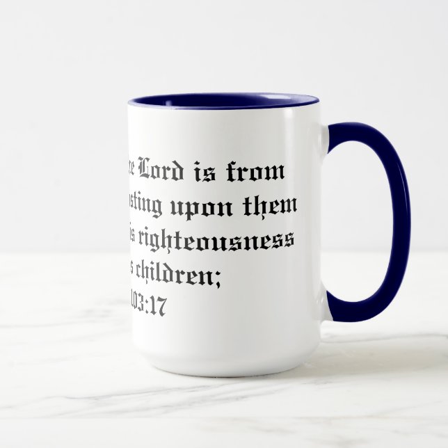Psalm 103:17 Barmherzigkeit des Herrn... für Kinde Tasse (Rechts)