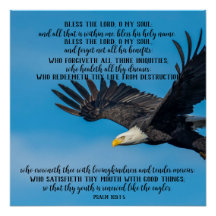 Psalm 103 Fliegendes Adlerglanzposter