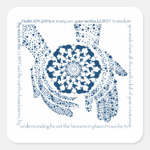 Psalm 104:24 und Psalm 3:19 Square Sticker