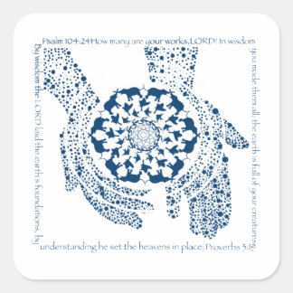 Psalm 104:24 und Psalm 3:19 Square Sticker