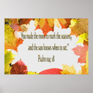 Psalm 104 Christliche Poster- oder Print-Herbstlau Poster