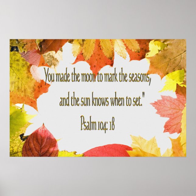 Psalm 104 Christliche Poster- oder Print-Herbstlau Poster (Vorne)