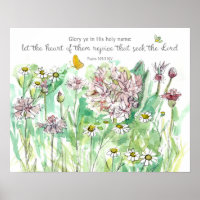 Psalm 105 Schriftzug Rosa Blumen Christliche Kunst