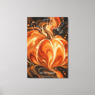 Psalm 107:1 Danket dem Herrn Kürbis-Design für Ch Leinwanddruck