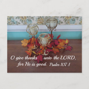 Psalm 107:1 O danket dem Herrn, denn Er ist Postkarte