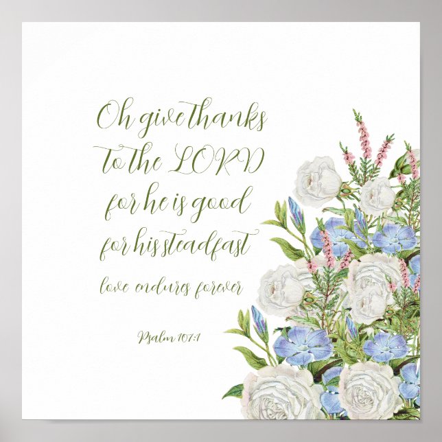 Psalm 107:1 poster (Vorne)