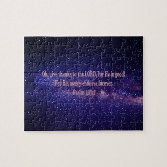 Psalm 107:1 puzzle (Horizontal)