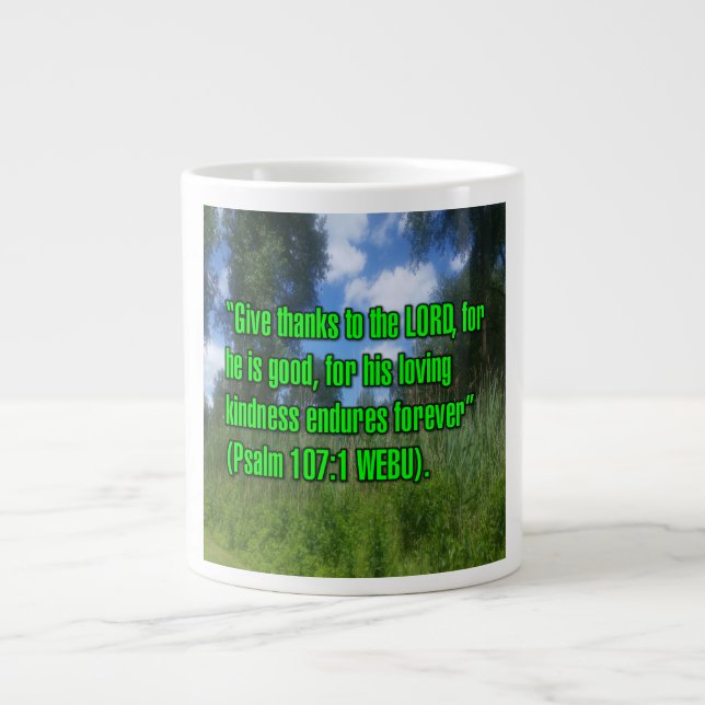 Psalm 107:1 WEBU Tasse (Vorderseite)