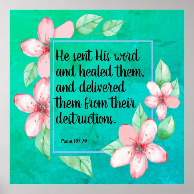 Psalm 107:20 poster (Vorne)