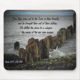 Psalm 107: 28-29 mousepad