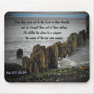 Psalm 107: 28-29 mousepad