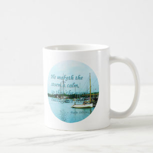 Psalm 107:29 Er macht den Sturm ruhig Kaffeetasse