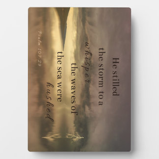 Psalm 107:29 Er stillte den Sturm zu einem Flüster Fotoplatte