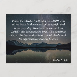 Psalm 111:2 Bibelverse Lob für den Lord Nature Sky Postkarte