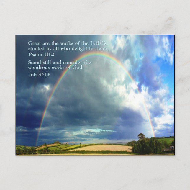 Psalm 111:2 Regenbogen Postkarte (Vorderseite)