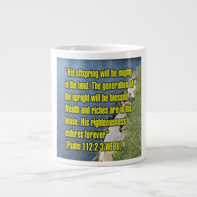 Psalm 112:2-3 WEBU Tasse (Vorderseite)