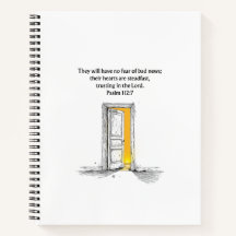 Psalm 112:7 Bibelvers christliches Journal Notizbu