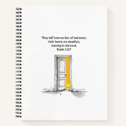 Psalm 112:7 Bible Verse Christian Journal Notebook Notizbuch