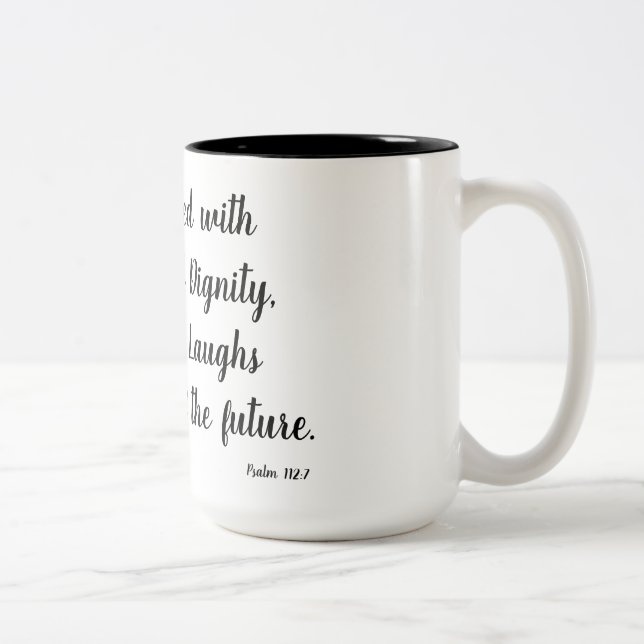 Psalm-112:7 Zweifarbige Tasse (Rechts)
