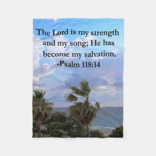 PSALM 118:14 SERENE OCEAN FOTO DESIGN FLEECEDECKE