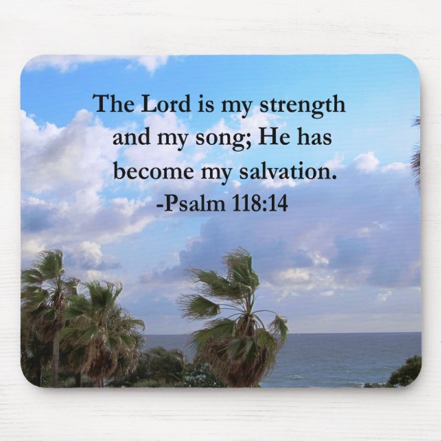 PSALM 118:14 SERENE OCEAN FOTO DESIGN MOUSEPAD (Vorne)