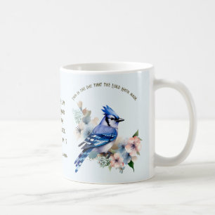 Psalm 118:24-26 Song-Bird-Tasse mit blauen Jay Kaffeetasse