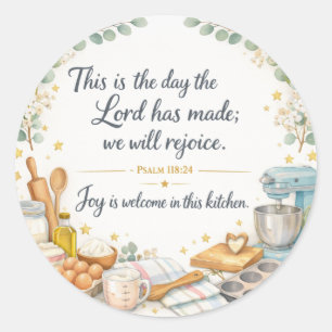 Psalm 118:24 Bibelvers, messianisch-jüdischer Deko Runder Aufkleber