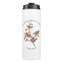Psalm 118:24 Bibelverse und gemalte Jagdvögel Thermosbecher