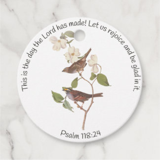 Psalm 118:24 Bibelverse und Sparrow-Paar Geschenkanhänger