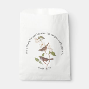 Psalm 118:24 Bibelverse und Sparrow-Paar Geschenktütchen