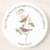 Psalm 118:24 Bibelverse und Sparrow-Paar