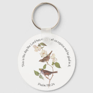 Psalm 118:24 Bible Verse and Sparrow Pair  Patch Schlüsselanhänger