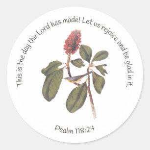 Psalm 118:24 Canada Warbler Runder Aufkleber