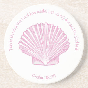 Psalm 118:24 Dies ist der Tag mit Muschel Getränkeuntersetzer