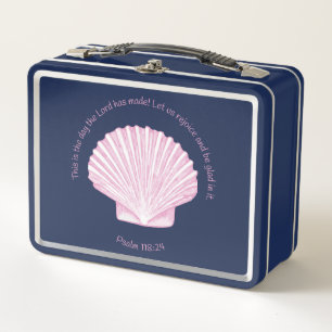Psalm 118,24 Dies ist der Tag mit Muschel Metall Brotdose