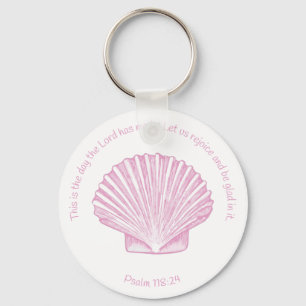 Psalm 118:24 Dies ist der Tag mit Seashell Schlüsselanhänger