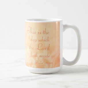 Psalm 118:24 Dies ist der Tag Orange Coral Paisley Kaffeetasse