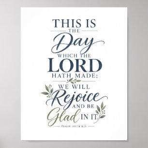 Psalm 118:24 KJV Dieser Tag Bibelvers  Poster