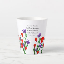Psalm 118:24 Religious Christlich Verse Floral Milchtasse