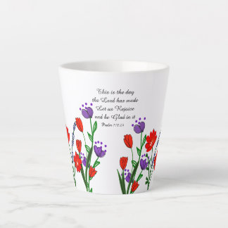 Psalm 118:24 Religious Christlich Verse Floral Milchtasse
