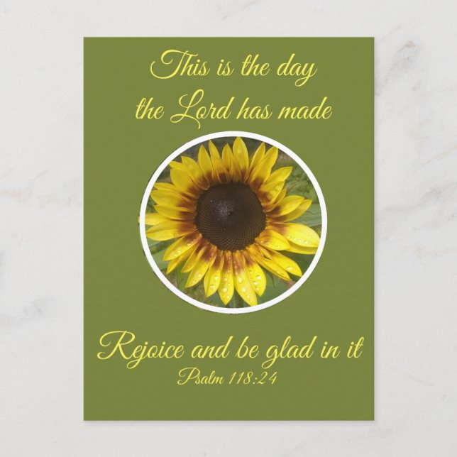 Psalm 118:24 Sonnenblume Postkarte (Vorderseite)