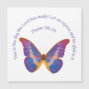 Psalm 118:24 und Wasserfarbenschmetterling Magnetkarte